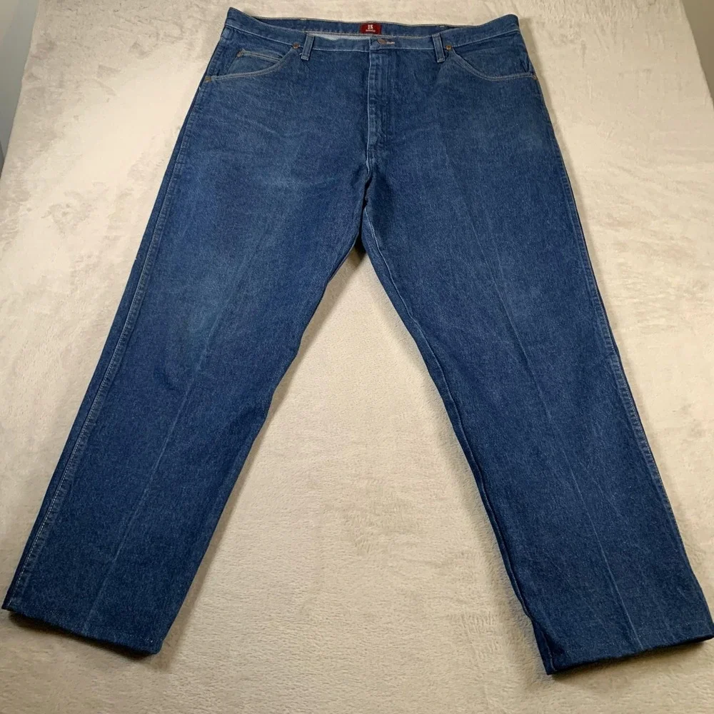 Wrangler Jeans Mens 42x34(42x31) Relaxed Blue Denim Classic Straight Leg Pants